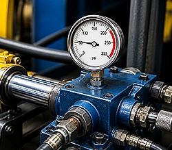 Oil leaks from seals or hydraulic connections